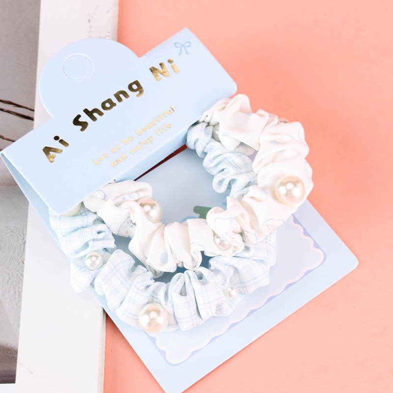 Boxed Two Beaded Scrunchie Style Bands