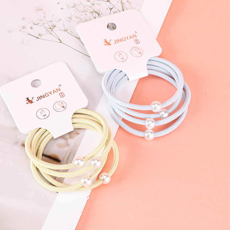 Four Color Pearl Straight Hair Bands
