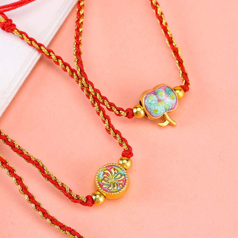 Gold Enamel Charm Bracelet Alloy 4021001286