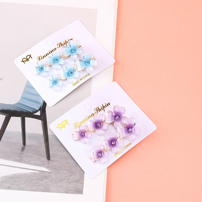 Glass Flower Duckbill Clip Set