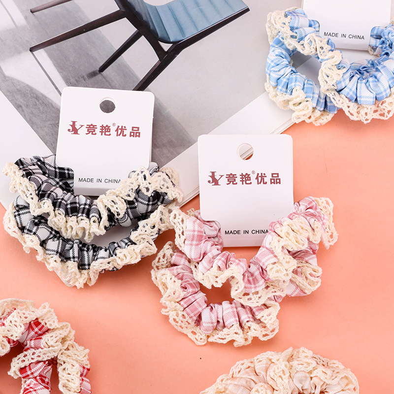 Two Lace Printed Fabric Hair Scrunchie 4012101991