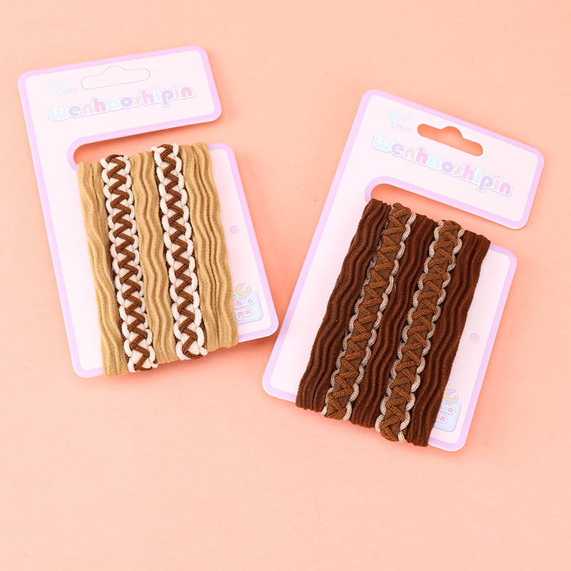 Boxed Curry Braid Rubber Hair Ties