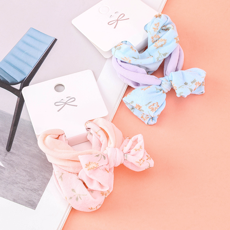 Boxed Printed Bow Tie Cotton Hair Bands