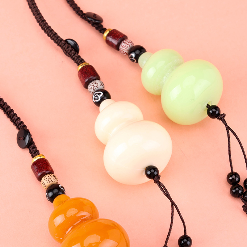 Braided Rope Jade Gourd Charm
