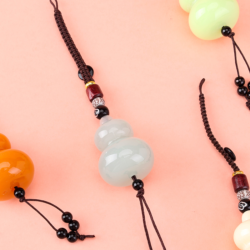 Braided Rope Jade Gourd Charm