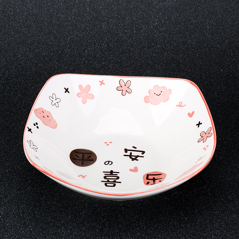 Mingxin 8-inch Square Bowl Random Pattern Ceramics 1200600829