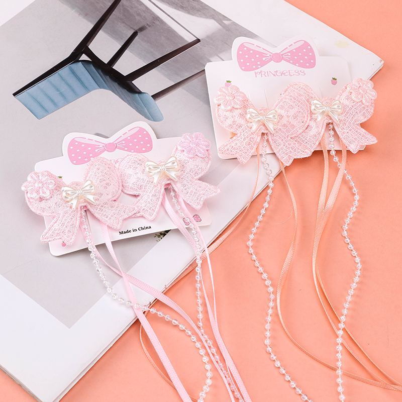 Bow Pearl Ribbon Duckbill Hair Clip
