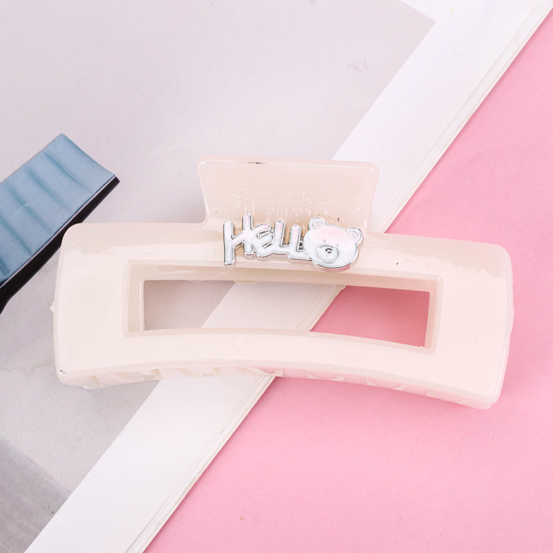 11 cm GPPS Double-Sided Bear Square Hair Claw Clip