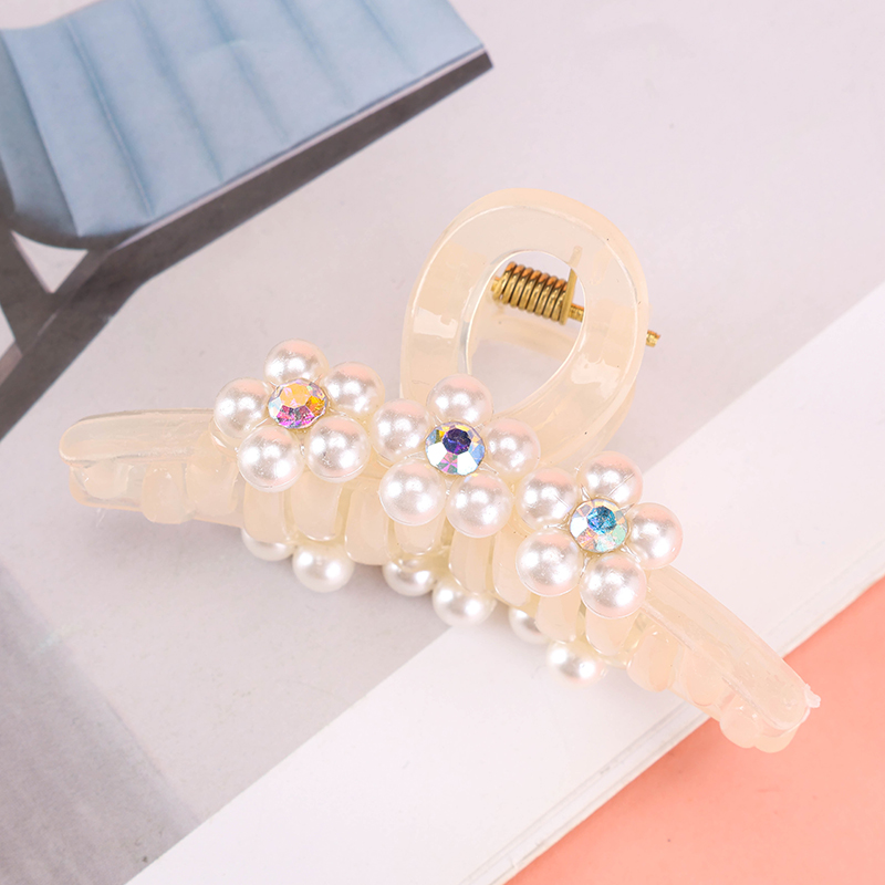 Pearl Flower Jelly Color Large Hair Claw Clip
