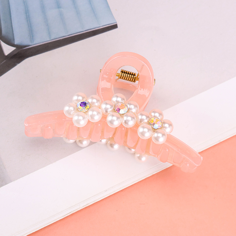 Pearl Flower Jelly Color Large Hair Claw Clip