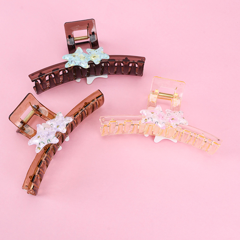13 cm Plastic Hair Claw Clip Double Sided Five Pointed Star 4011801299