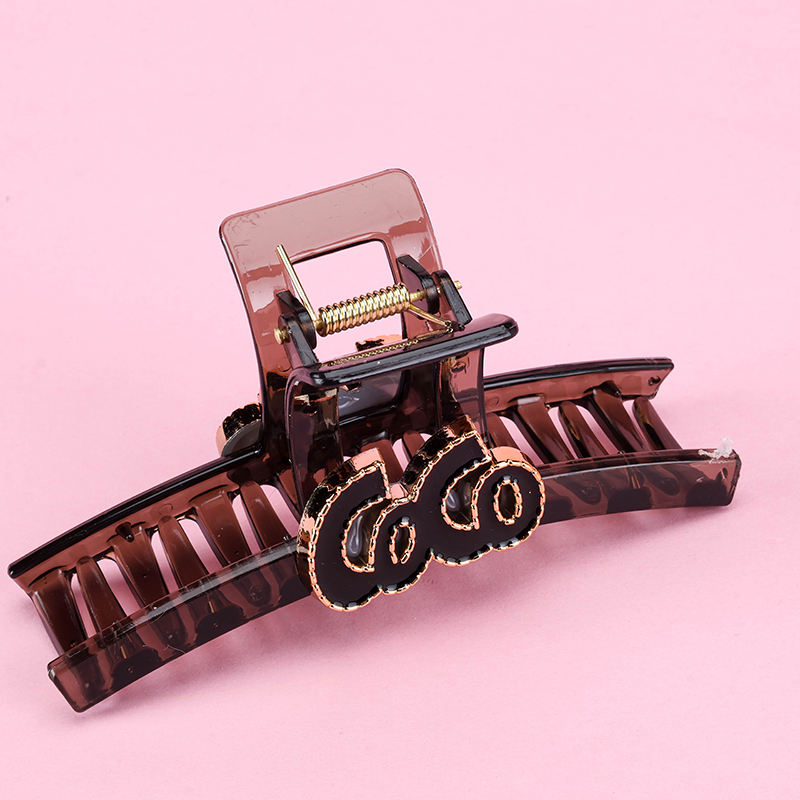 13 cm Double-Sided Enamel Letter Large Hair Claw Clip Plastic 4011801300