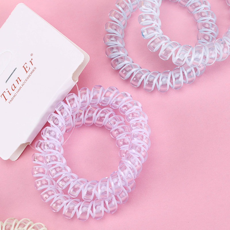 Transparent Brushed Telephone Cord Ties