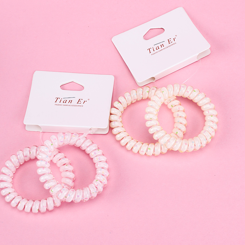 Two Color Dot Telephone Cord Hair Ties