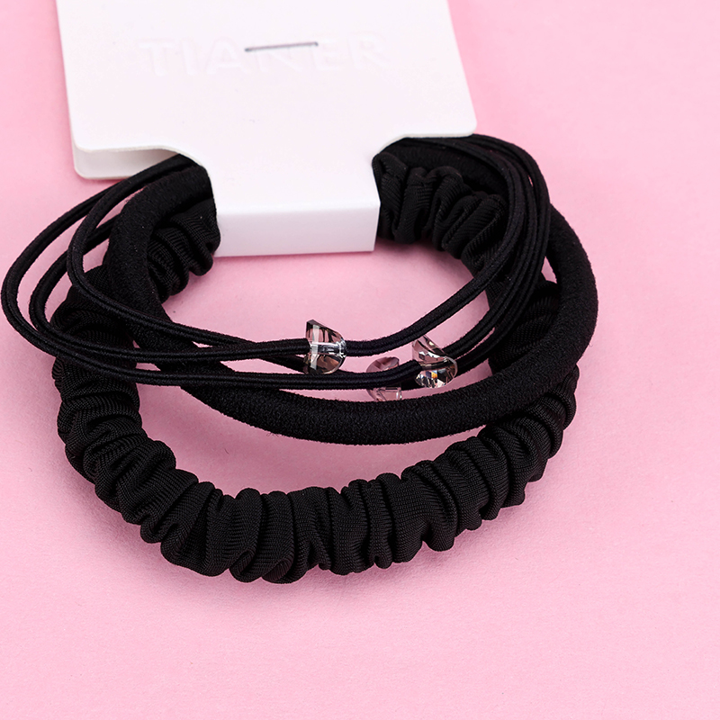 Boxed Three Crystal Hair Bands Black