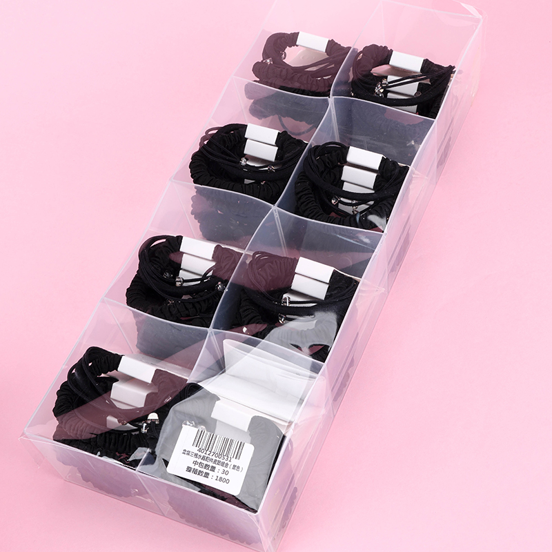 Boxed Three Crystal Hair Bands Black