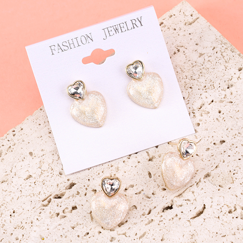 Crystal Heart CZ Ear Studs