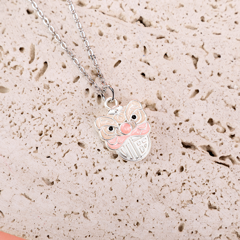 Enamel Lion Pendant Necklace