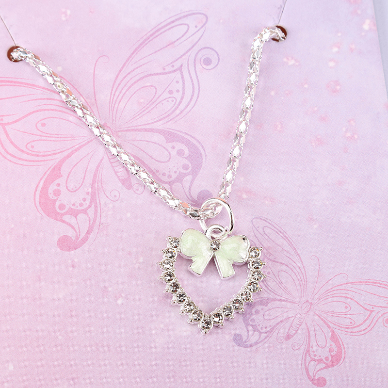 Bow Heart Pendant Necklace