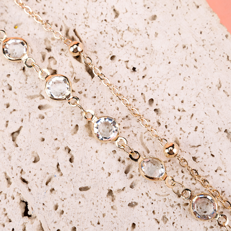 Double Layer Crystal Bracelet Alloy 4021001281