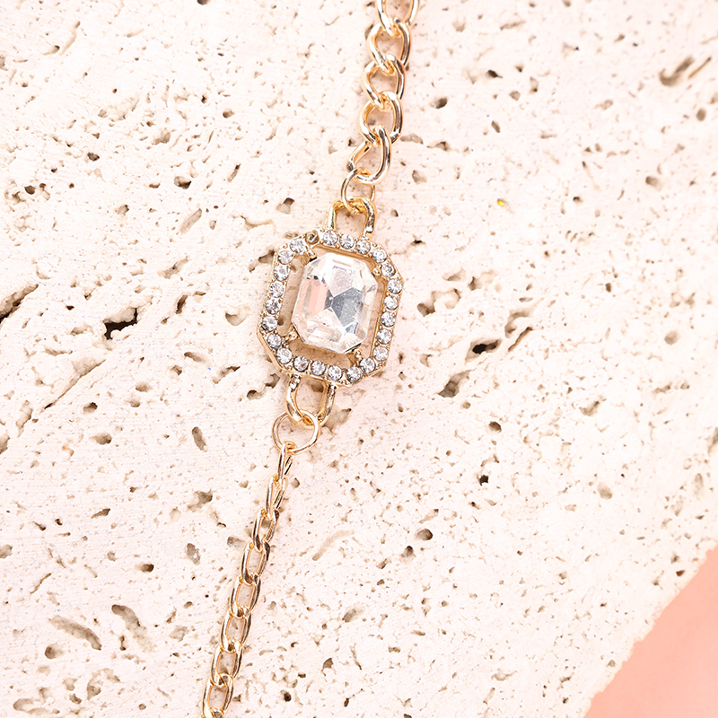 Simple Square Zircon Bracelet Alloy 4021001282