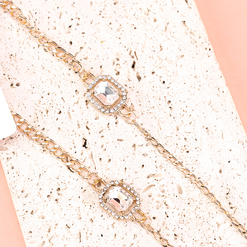 Simple Square Zircon Bracelet Alloy 4021001282