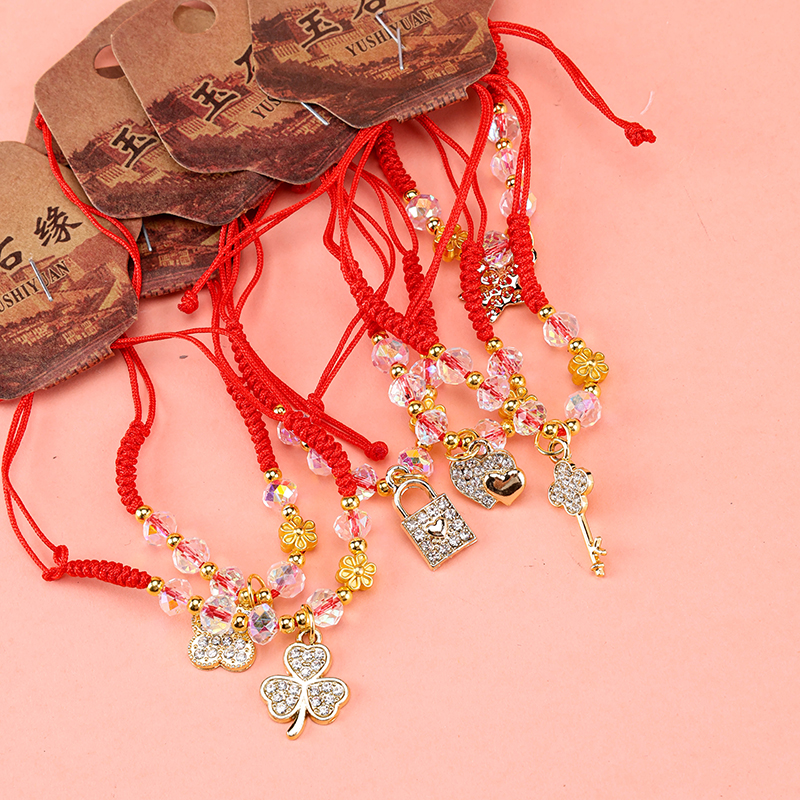 Crystal Rhinestone Red String Bracelet Alloy 4021001289