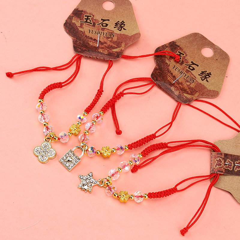 Crystal Rhinestone Red String Bracelet Alloy 4021001289