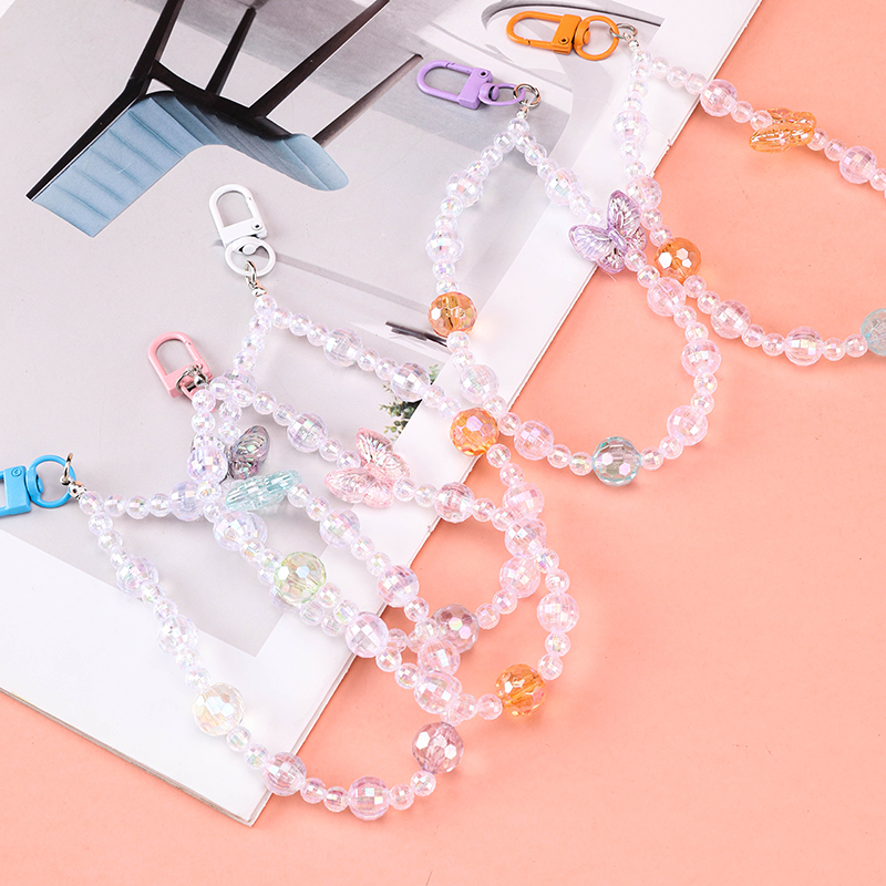 Crystal Butterfly Phone Strap Charm