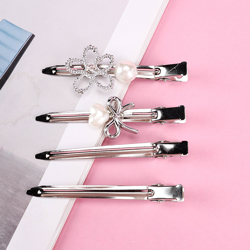 Boxed Small Flower Bow Pointed Duckbill Hair Clip Alloy Resin 4010402855