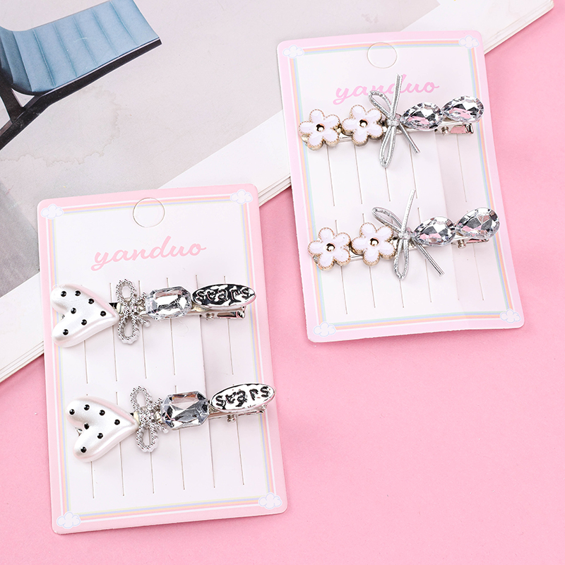 Zircon Duckbill Hair Clip 2pcs Card 4010402857