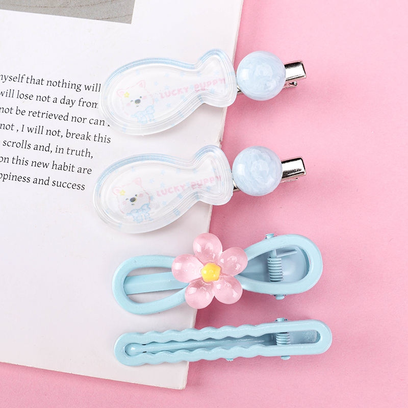 Boxed Flower Fish Accessory Colorful Duckbill Hair Clip Alloy Resin