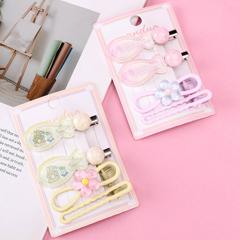 Boxed Flower Fish Accessory Colorful Duckbill Hair Clip Alloy Resin