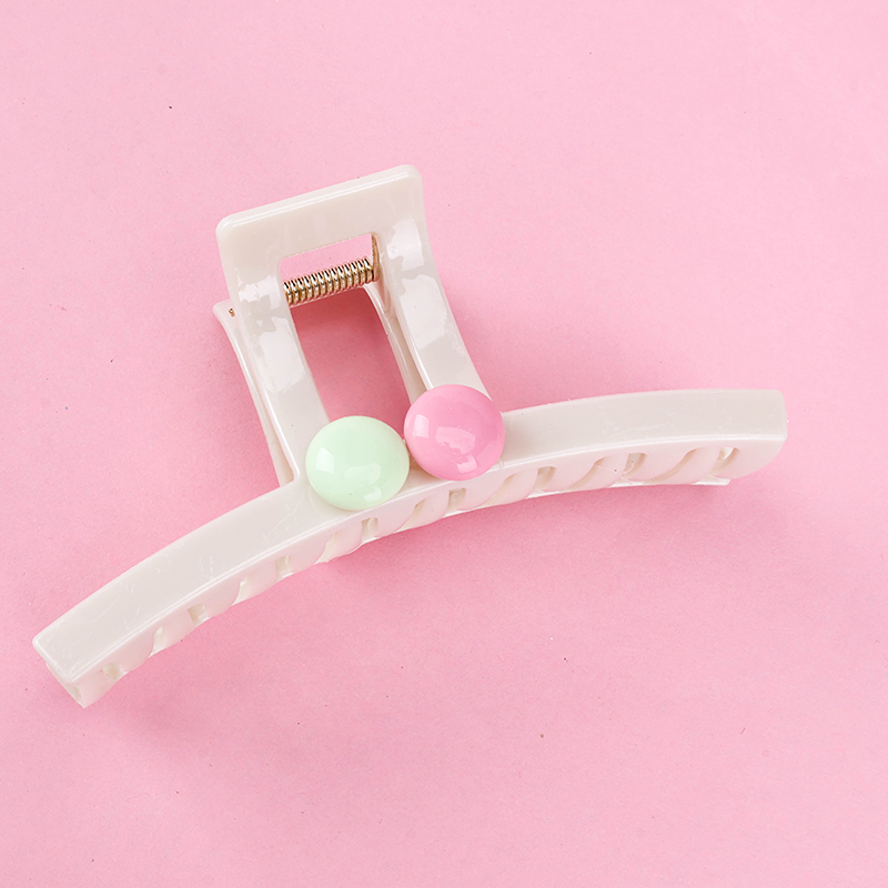 13 cm GPPS Hair Claw Clip Double Sided Colorful Bead Letter 4011801287