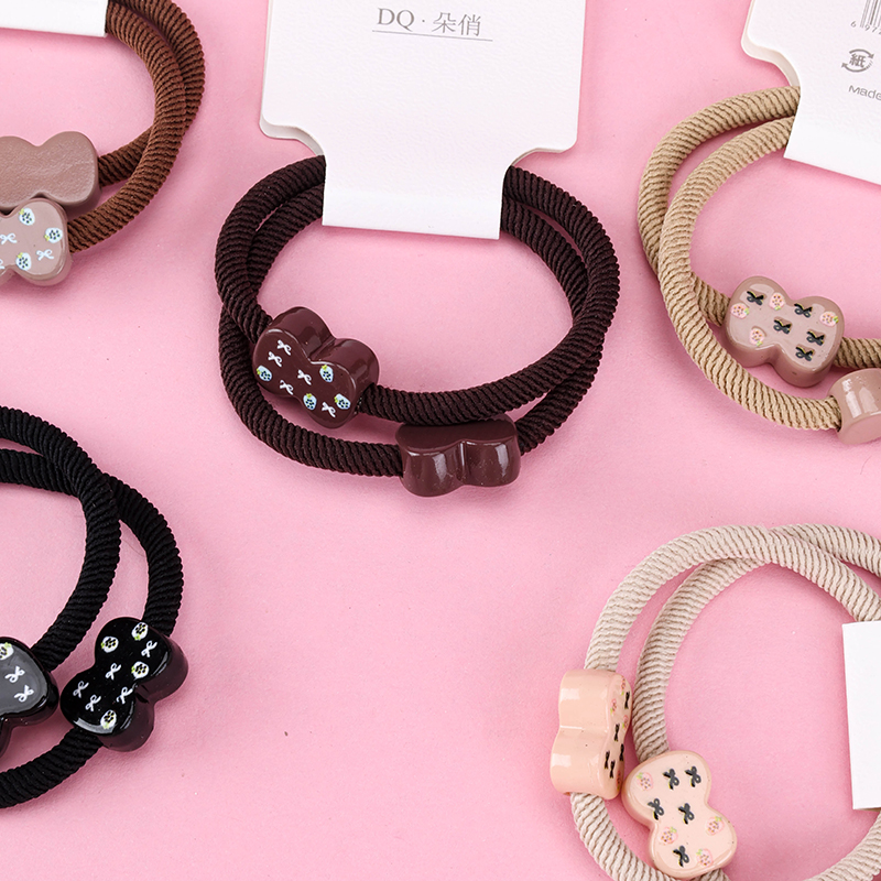 2 Curry Printed Bead Twill Hair Bands