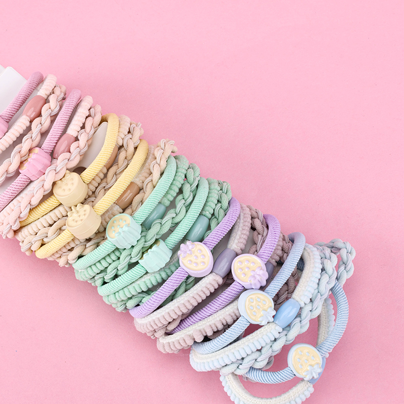 3 Drip Strawberry Pattern Rubber Hair Bands