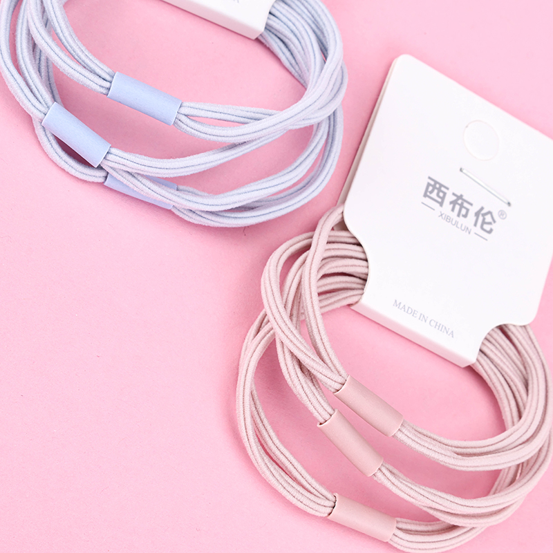 3 Two-in-One Colored Rubber Hair Bands