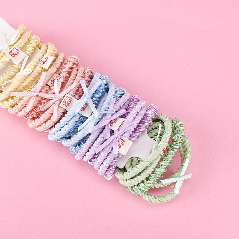 Three Bow Labeled Rubber Hair Bands