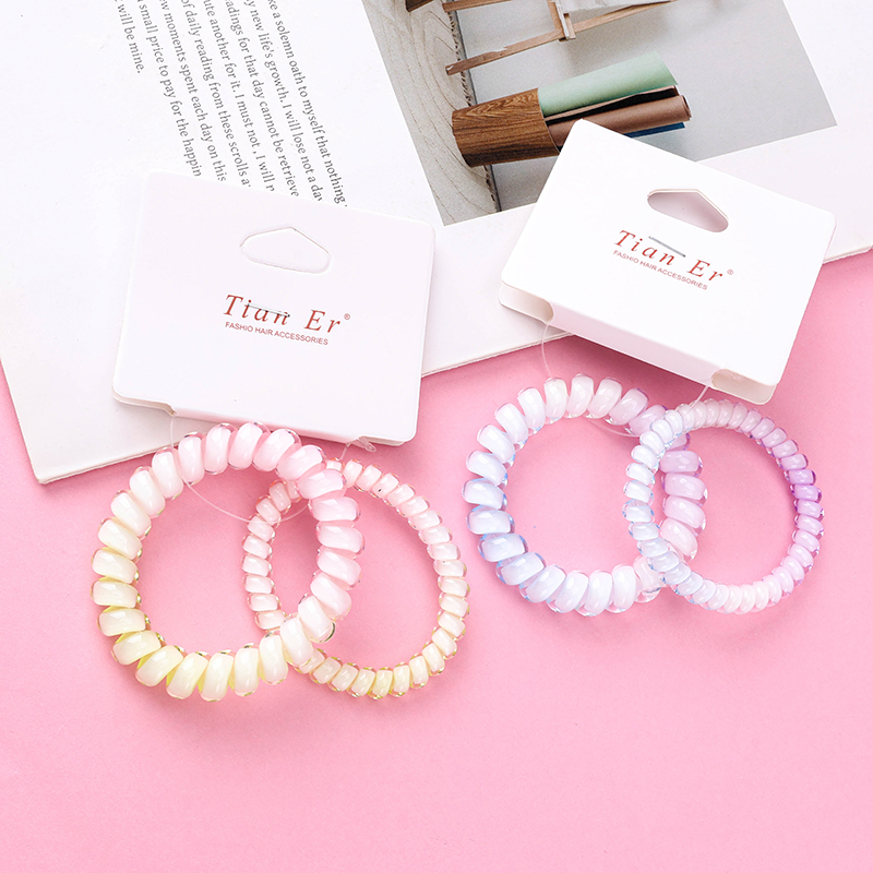 2 Gradient Phone Cord Hair Ties