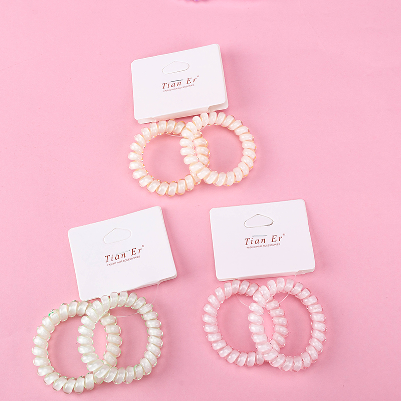 2 Jelly Color Phone Cord Hair Ties