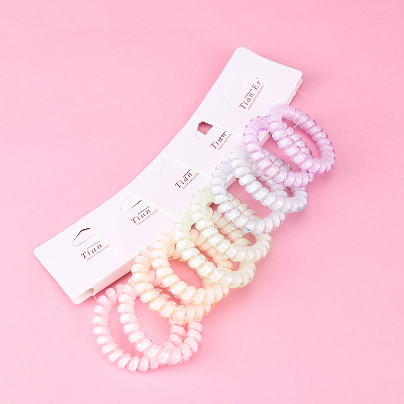 2 Jelly Color Phone Cord Hair Ties