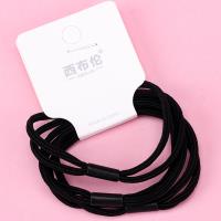 3 Two-in-One Black Rubber Hair Bands