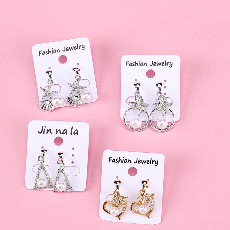 Long Bar Pearl Rhinestone Ear Clip