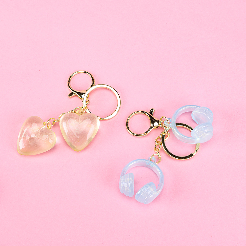 Crystal Heart Headphone Charm