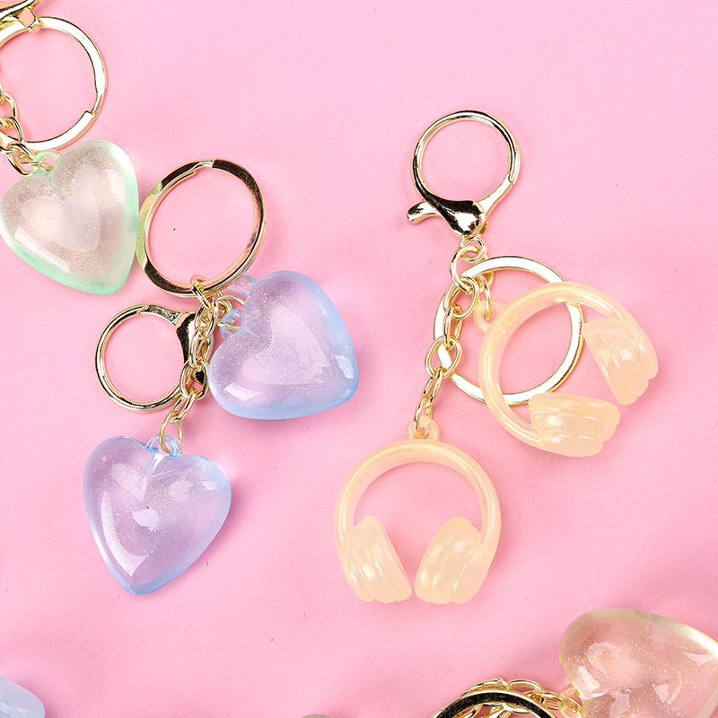 Crystal Heart Headphone Charm