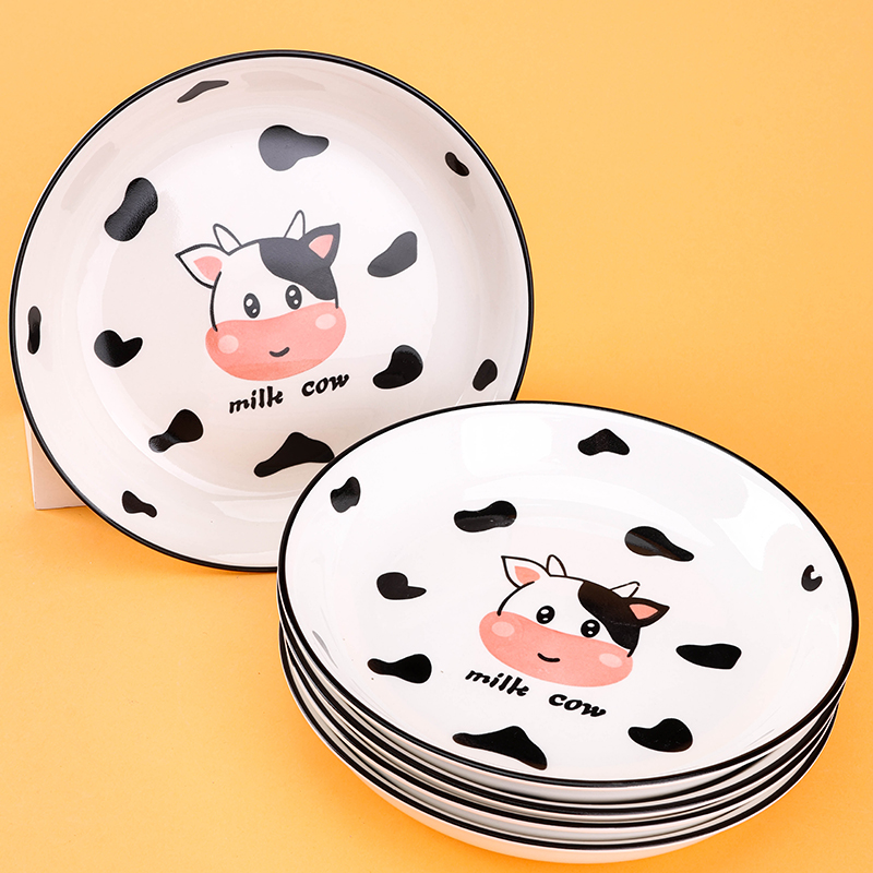 Printed 8-inch Sweetheart Plate Cow Ceramic Code 1200400604