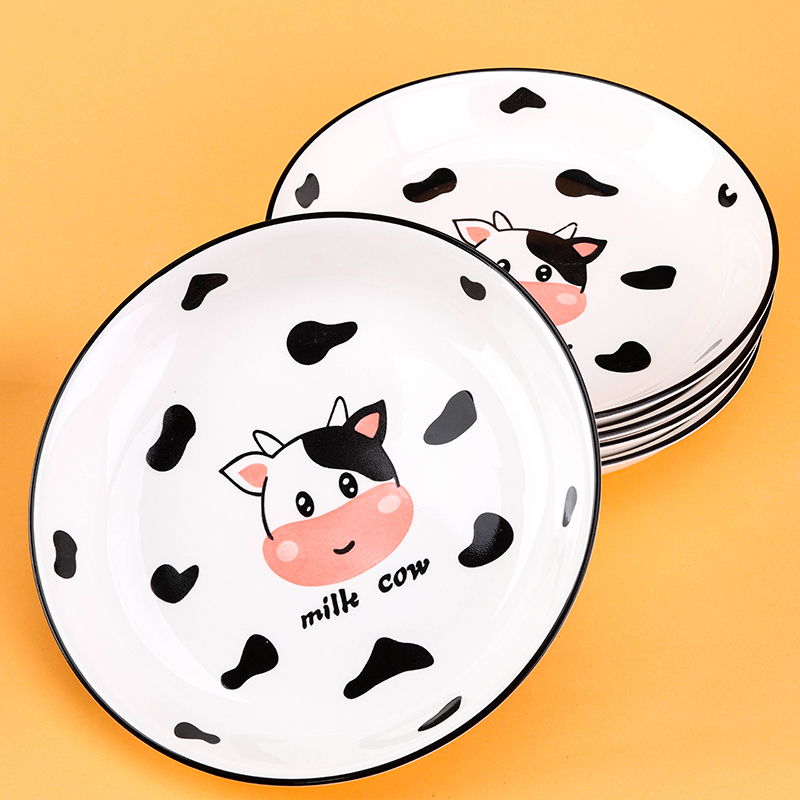 Printed 8-inch Sweetheart Plate Cow Ceramic Code 1200400604