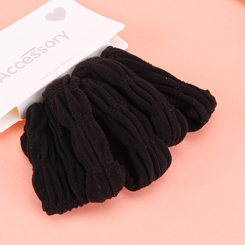 5 Black Bamboo Cotton Hair Bands
