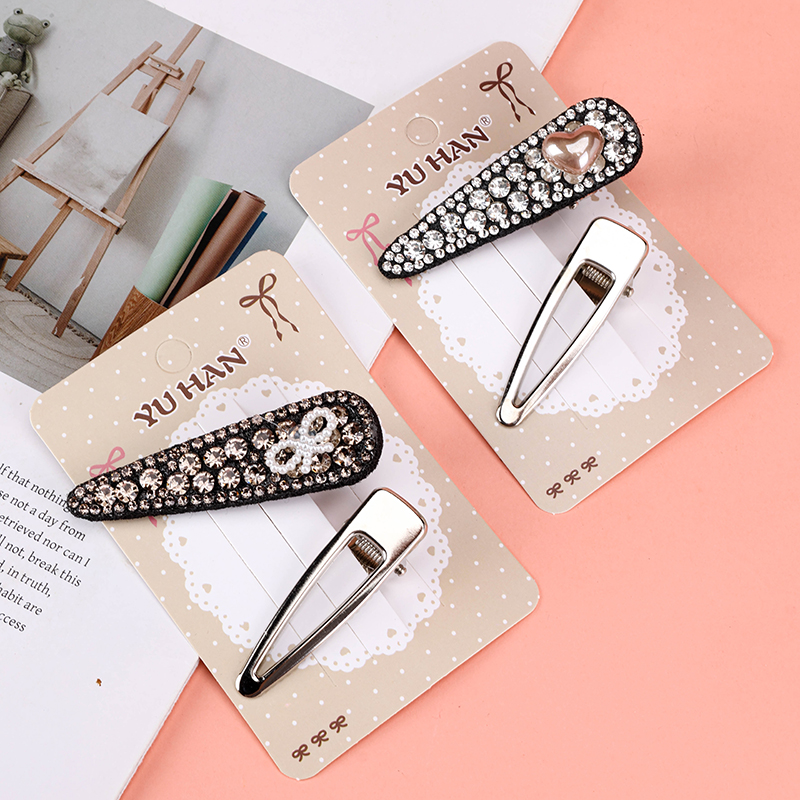 Boxed Pearl Crystal Accessories Teardrop Duckbill Hair Clip Alloy Code 4010402869