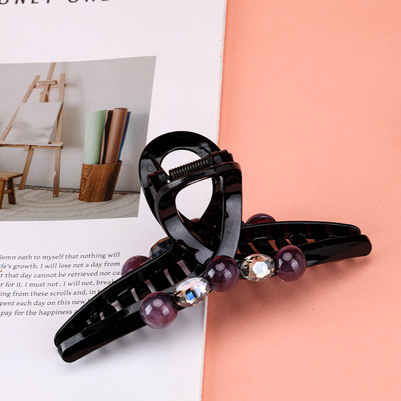 13 cm Plastic Zircon Bead Large Hair Claw Clip 4011801291